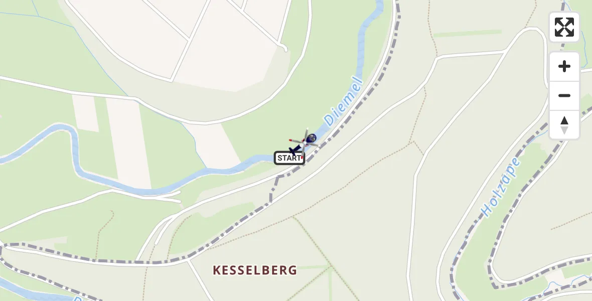 Flugroute Polizeihubschrauber Deisel - Deisel, 15 März 2026, 14:29