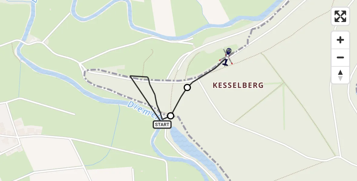 Flugroute Polizeihubschrauber Deisel - Deisel, 15 März 2026, 15:13