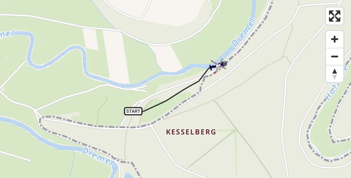 Flugroute Polizeihubschrauber Deisel - Deisel, 15 März 2026, 15:21