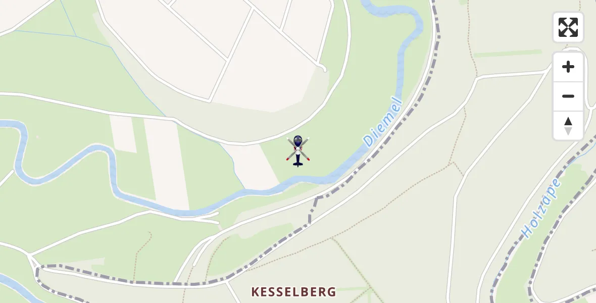 Flugroute Polizeihubschrauber Deisel - Deisel, 15 März 2026, 15:29