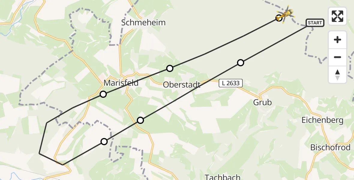 Flugroute Rettungshubschrauber Mäbendorf - Mäbendorf, 15 März 2026, 16:25