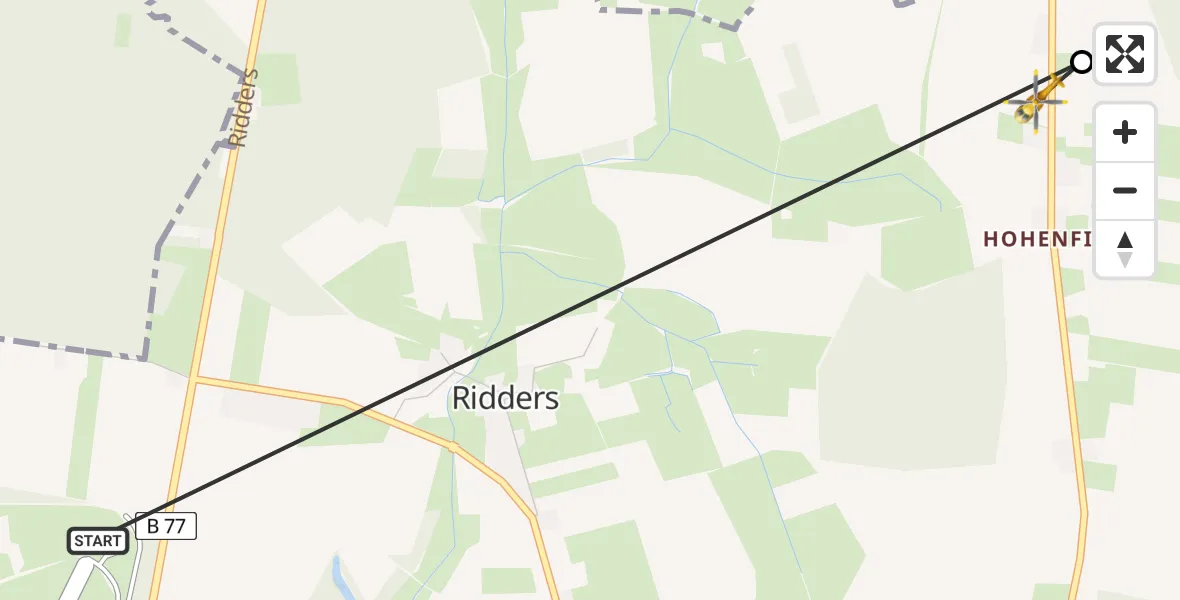 Flugroute Rettungshubschrauber Ridders - Springhoe, 16 März 2026, 06:21