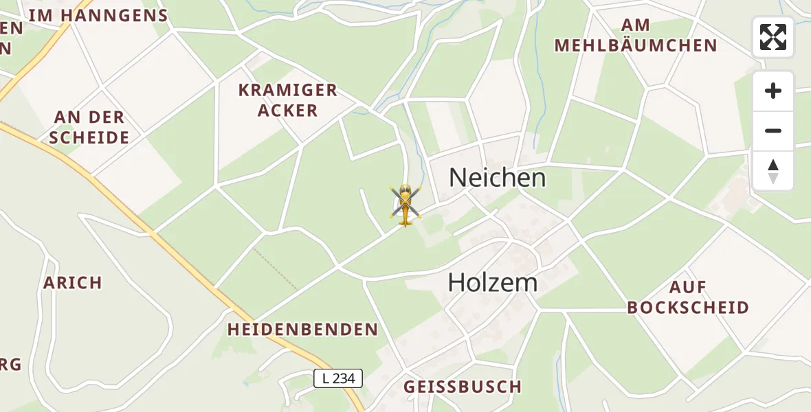 Flugroute Ambulanzhubschrauber Bad Münstereifel - Bad Münstereifel, 16 März 2026, 13:10