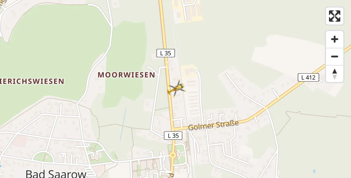 Flugroute Rettungshubschrauber Bad Saarow - Bad Saarow, 16 März 2026, 15:32