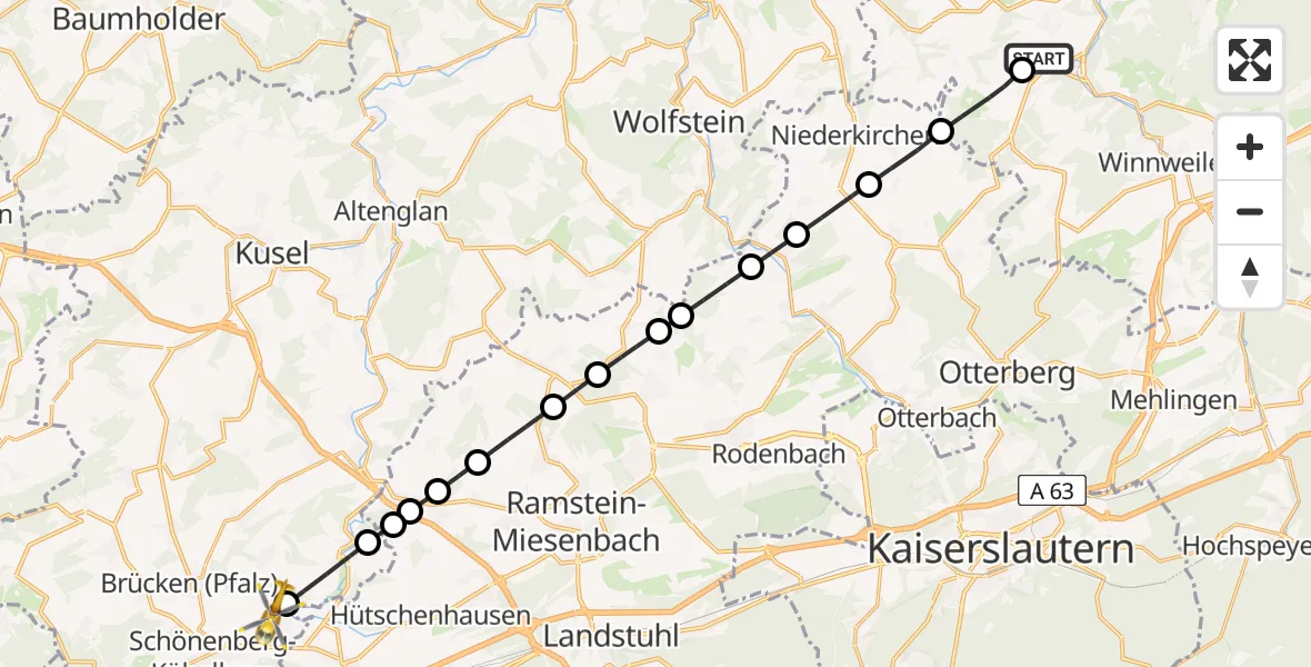 Routekaart van de vlucht: Rettungshubschrauber nach Gries, Im Eckenfeld