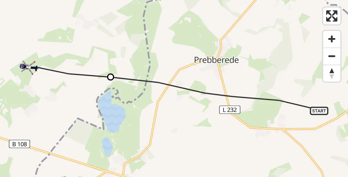 Routekaart van de vlucht: Polizeihubschrauber nach Laage, Jahmen