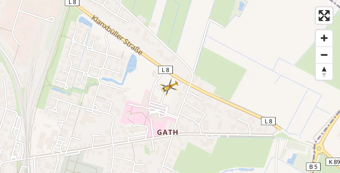 Routekaart van de vlucht: Rettungshubschrauber nach Niebüll, Gather Landstraße