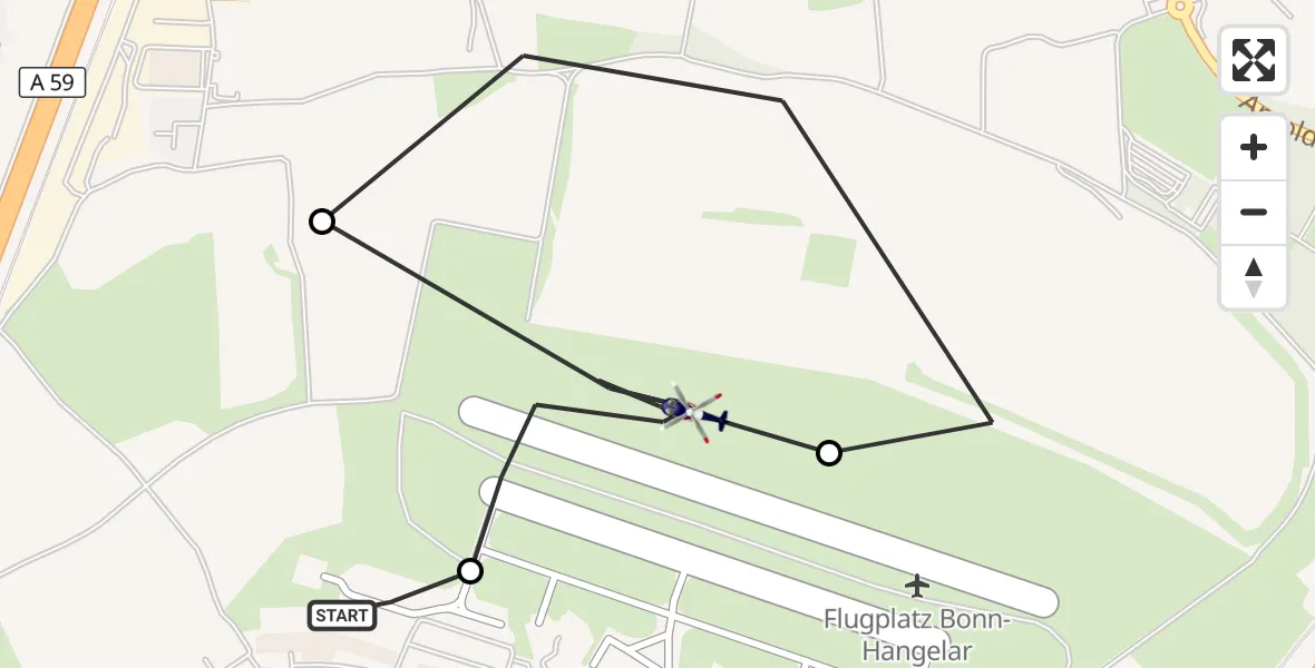 Flugroute Polizeihubschrauber Sankt Augustin - Bonn-Hangelar Airfield, 17 März 2026, 07:02