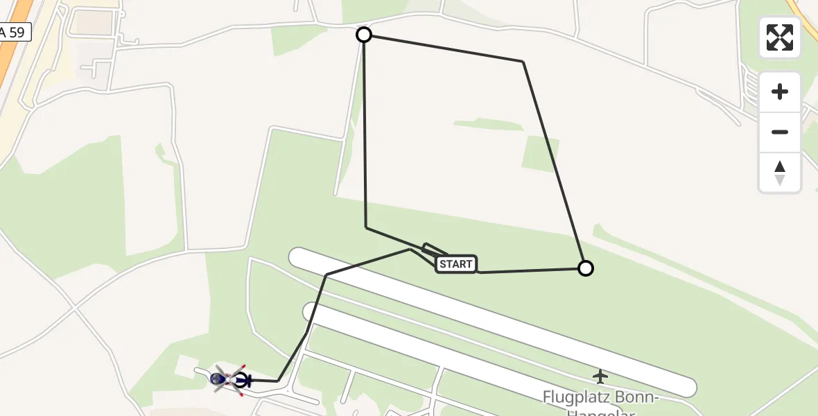 Routekaart van de vlucht: Polizeihubschrauber nach Sankt Augustin, Bonn-Hangelar Airfield