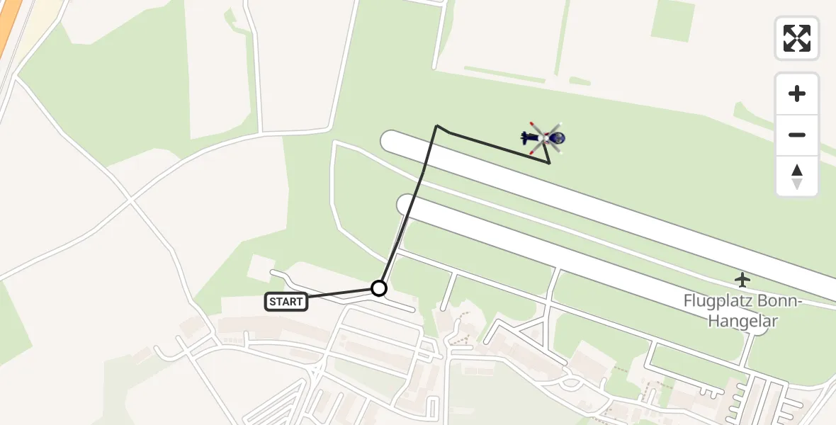 Flugroute Polizeihubschrauber Sankt Augustin - Bonn-Hangelar Airfield, 17 März 2026, 08:18