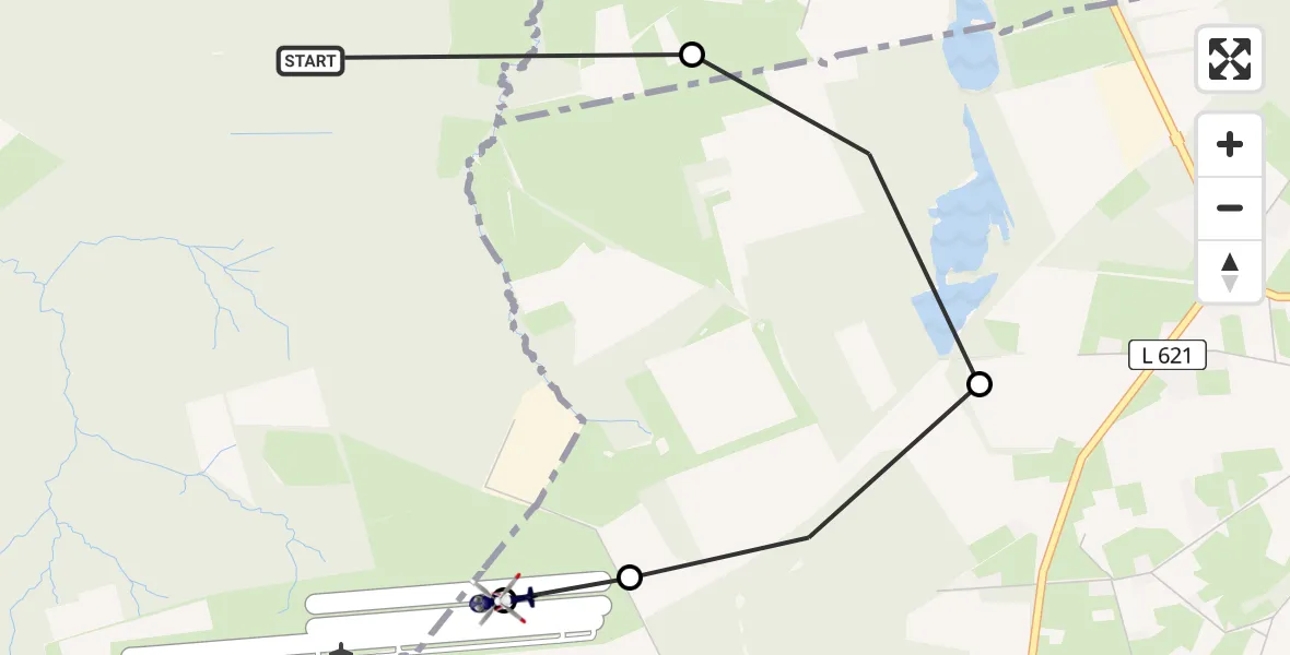 Flugroute Polizeihubschrauber Schermbeck - Dinslaken-Schwarze Heide Airfield, 17 März 2026, 08:20