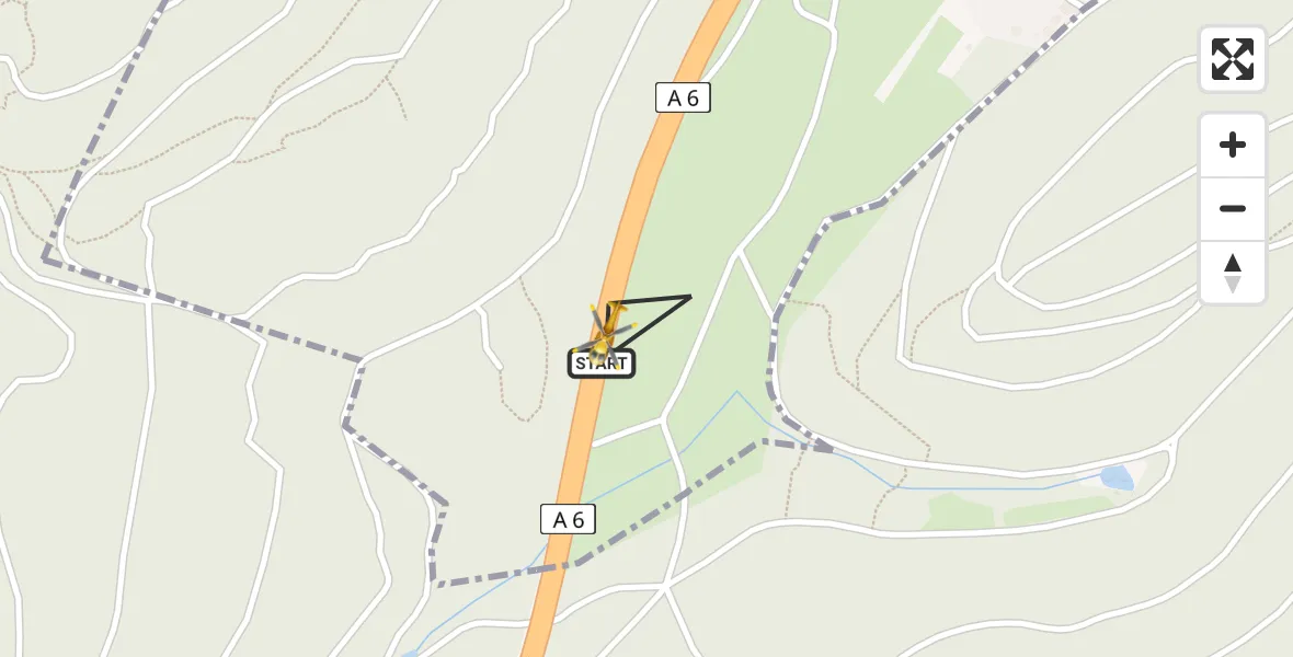 Routekaart van de vlucht: Rettungshubschrauber nach St. Ingbert, A 6