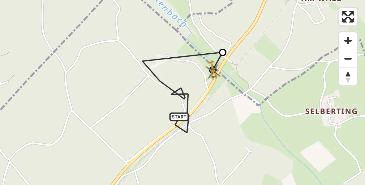 Flugroute Rettungshubschrauber Weibhausen - Weibhausen, 17 März 2026, 08:43