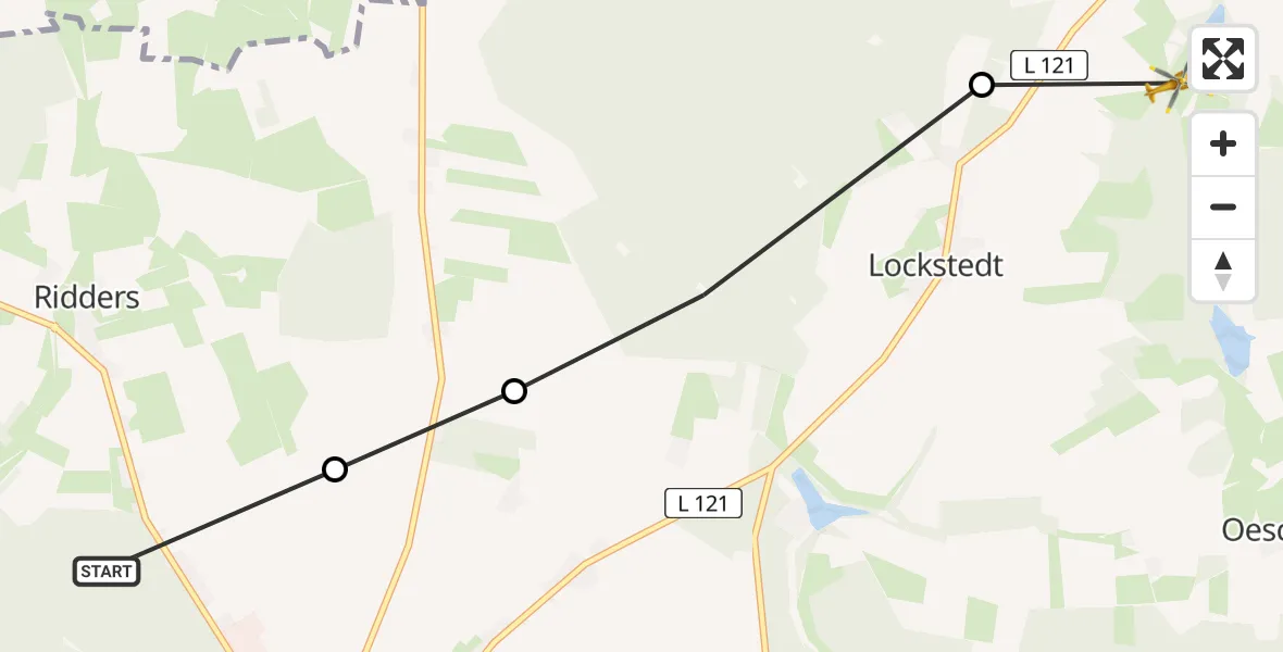 Routekaart van de vlucht: Rettungshubschrauber nach Hennstedt, Seelust