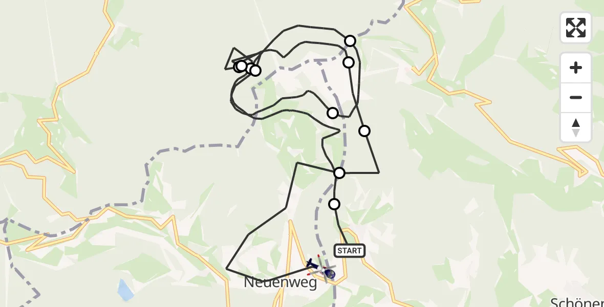 Flugroute Polizeihubschrauber Böllen - Neuenweg, 17 März 2026, 09:45