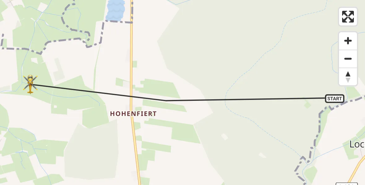 Flugroute Rettungshubschrauber Hohenlockstedt - Ridders, 17 März 2026, 09:52