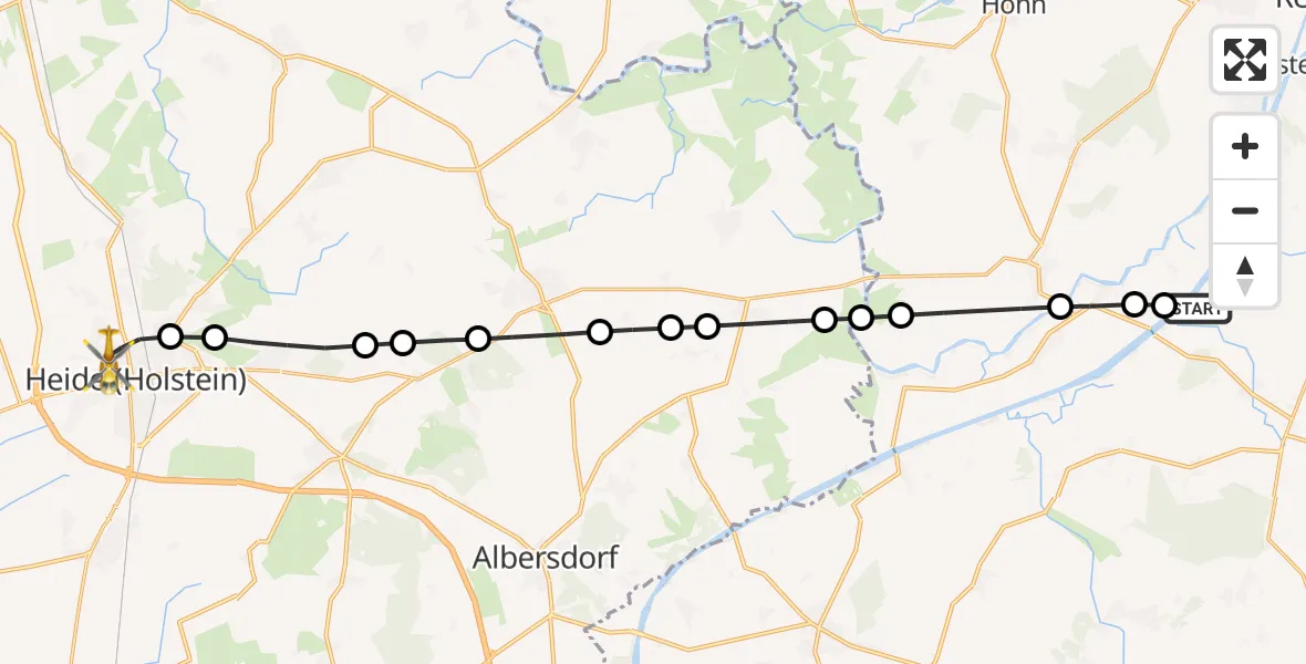 Flugroute Rettungshubschrauber Amt Jevenstedt - Heide, 17 März 2026, 10:29