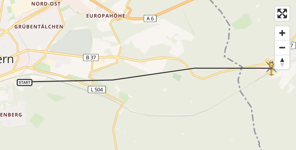 Routekaart van de vlucht: Rettungshubschrauber nach Hochspeyer, Am Heiligenberg