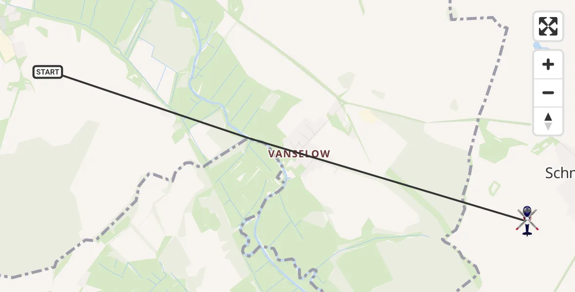 Routekaart van de vlucht: Polizeihubschrauber nach Schmarsow