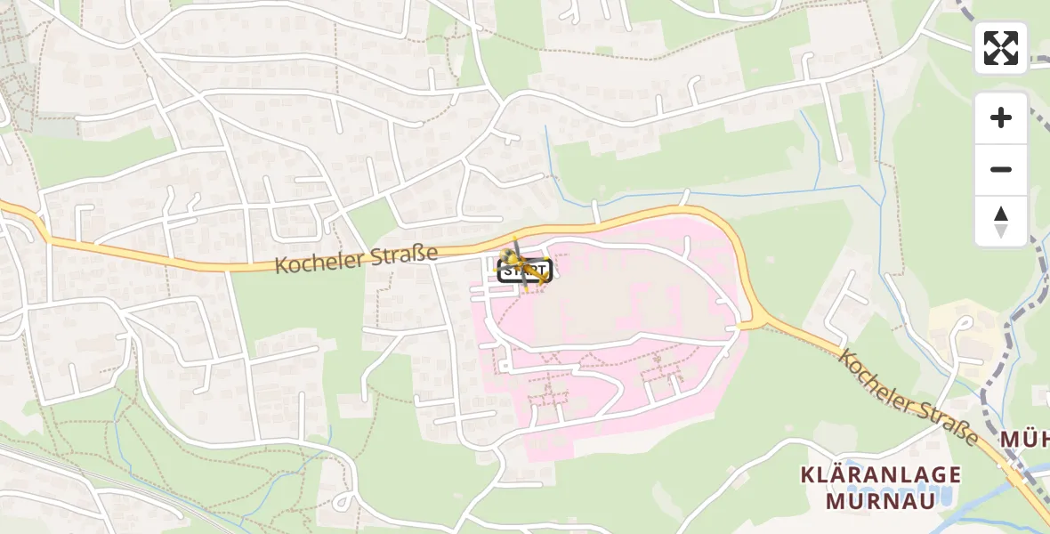 Flugroute Rettungshubschrauber Murnau Accident Hospital - Murnau Accident Hospital, 17 März 2026, 17:22
