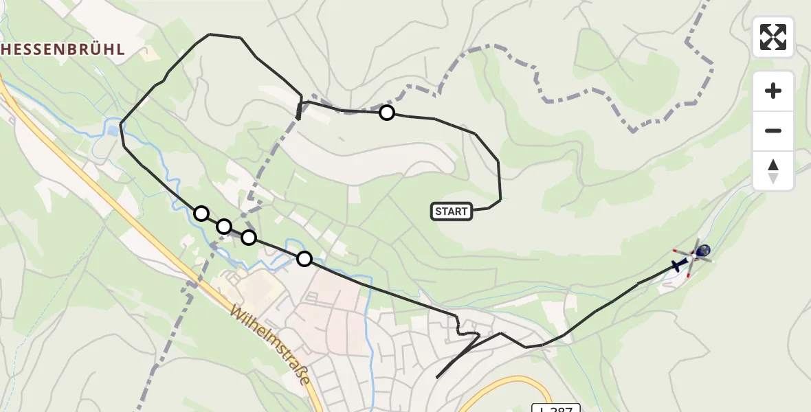 Routekaart van de vlucht: Polizeihubschrauber nach Unterhausen