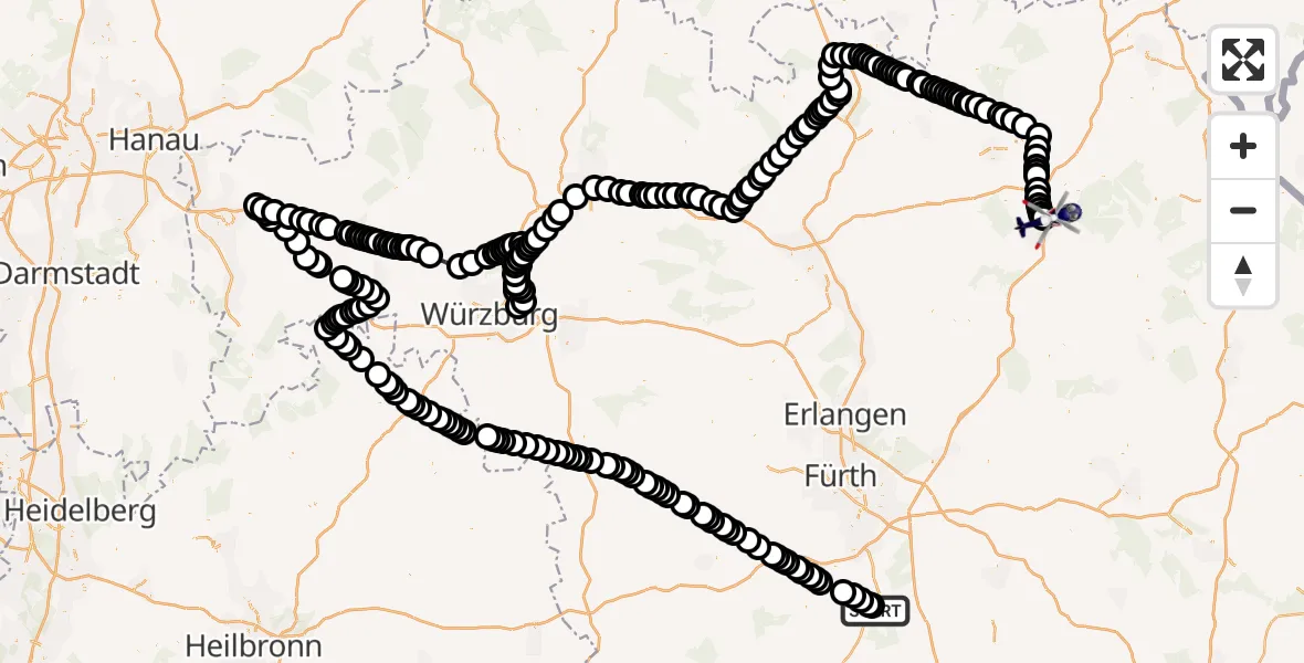 Flugroute Polizeihubschrauber Roth Airfield - Ruh, 18 März 2026, 08:15