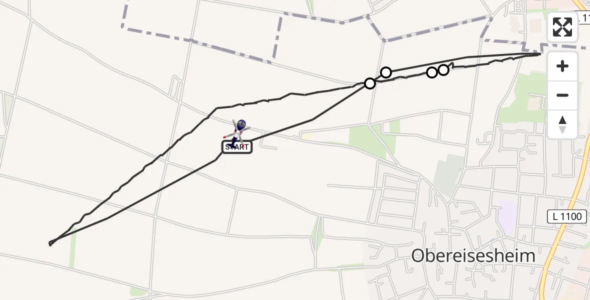Flugroute Polizeihubschrauber Obereisesheim - Obereisesheim, 18 März 2026, 10:20