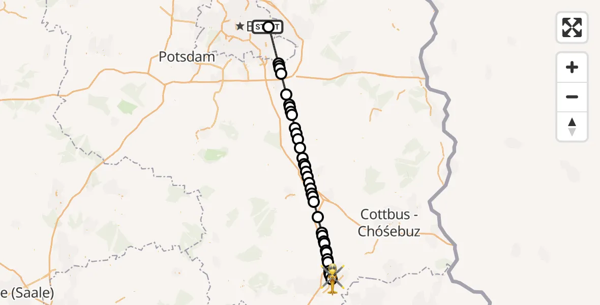 Routekaart van de vlucht: Ambulanzhubschrauber nach Senftenberg, K 6612