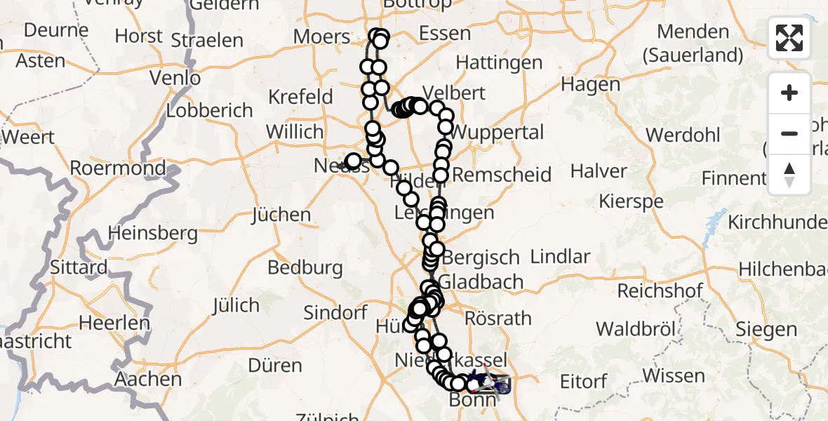 Flugroute Polizeihubschrauber Sankt Augustin - Sankt Augustin, 18 März 2026, 11:56