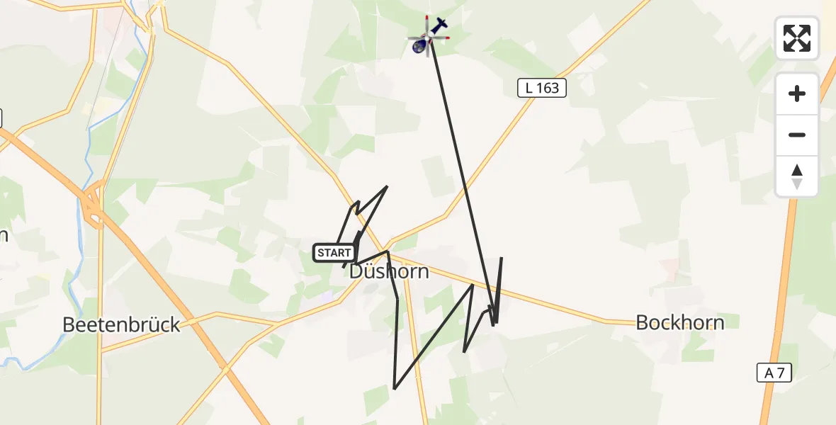 Flugroute Polizeihubschrauber Düshorn - Düshorn, 18 März 2026, 17:12