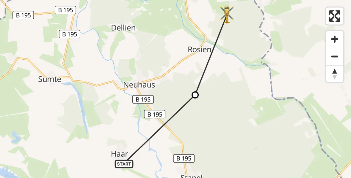 Routekaart van de vlucht: Rettungshubschrauber nach Sückau