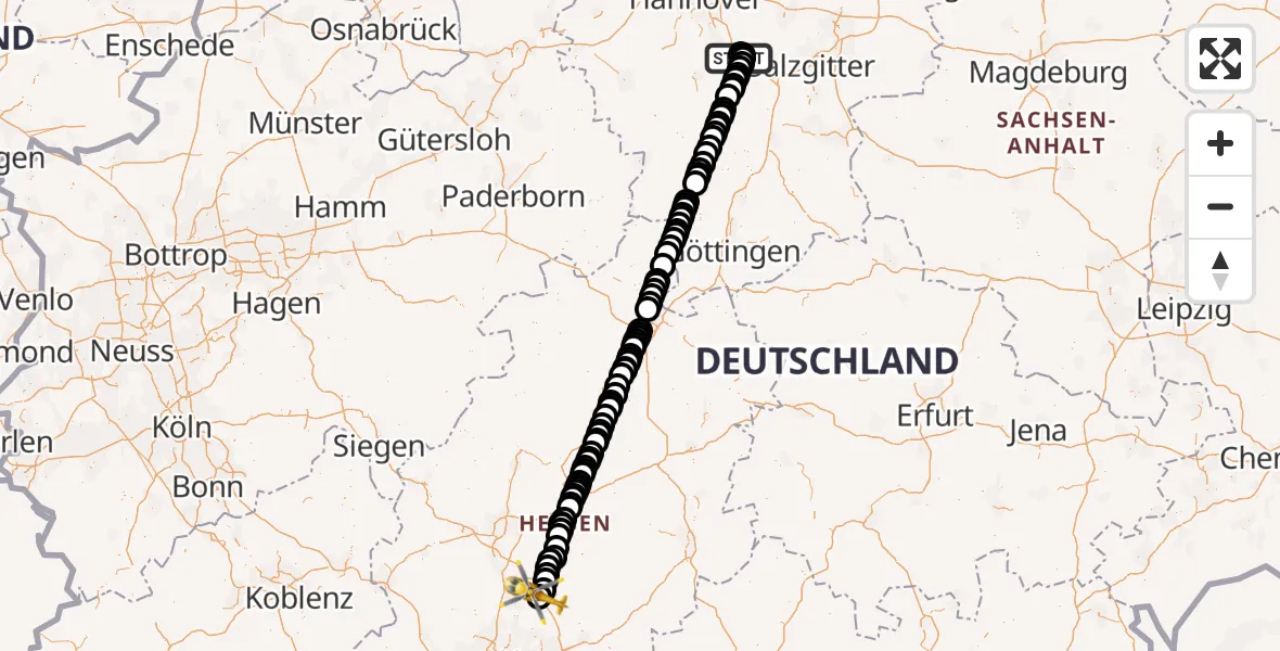 Flugroute Ambulanzhubschrauber Drispenstedt - Reichelsheim, 18 März 2026, 18:43