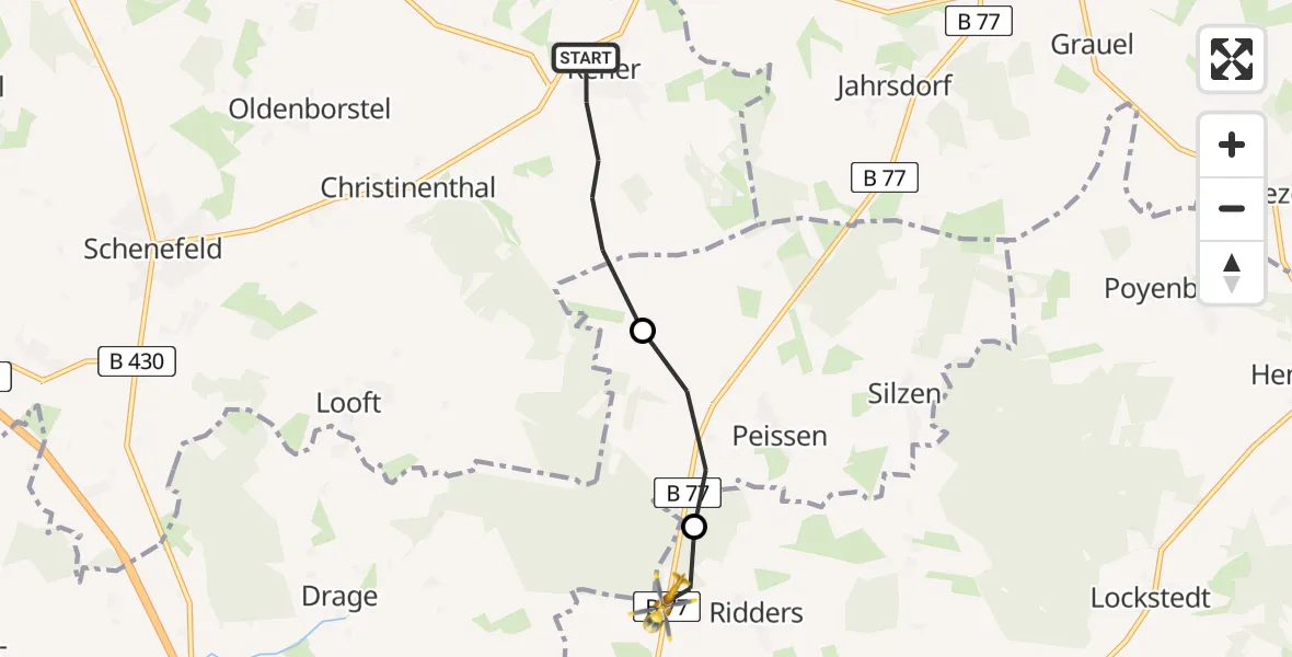 Routekaart van de vlucht: Rettungshubschrauber nach Ridders