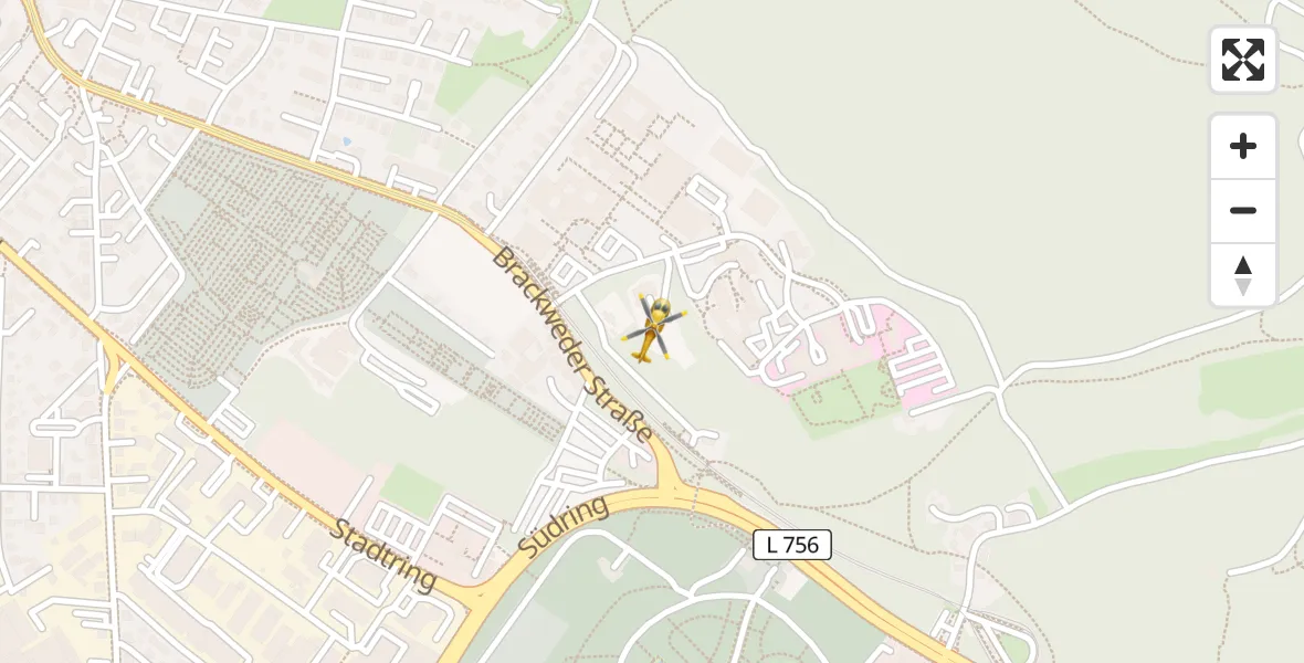 Flugroute Rettungshubschrauber Luftrettungszentrum Bielefeld - Luftrettungszentrum Bielefeld, 19 März 2026, 08:04