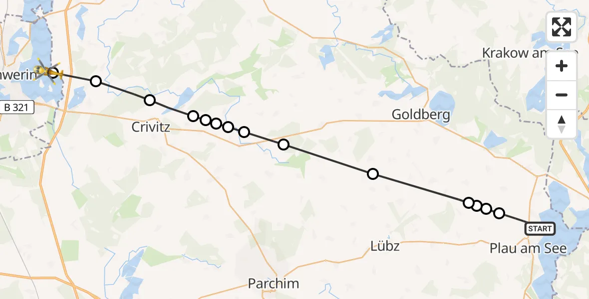 Routekaart van de vlucht: Rettungshubschrauber nach Görslow, Zum Steilufer