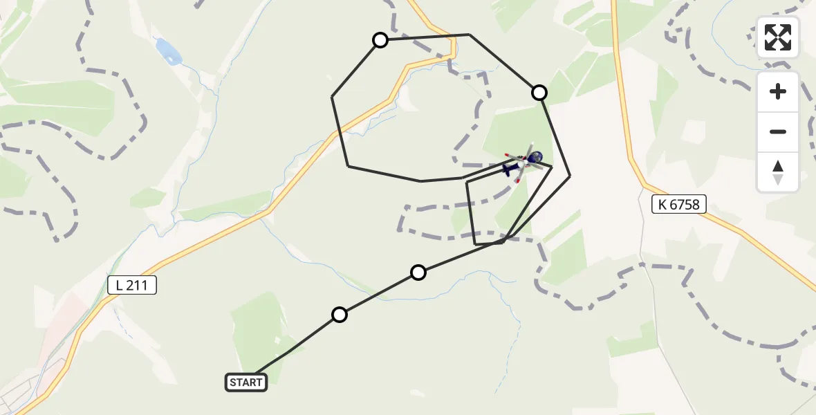 Flugroute Polizeihubschrauber Bad Urach - Bad Urach, 19 März 2026, 12:11
