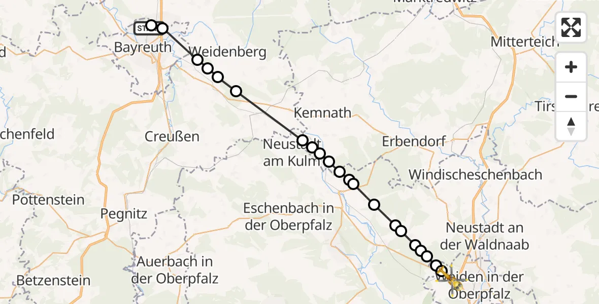Routekaart van de vlucht: Rettungshubschrauber nach Latsch