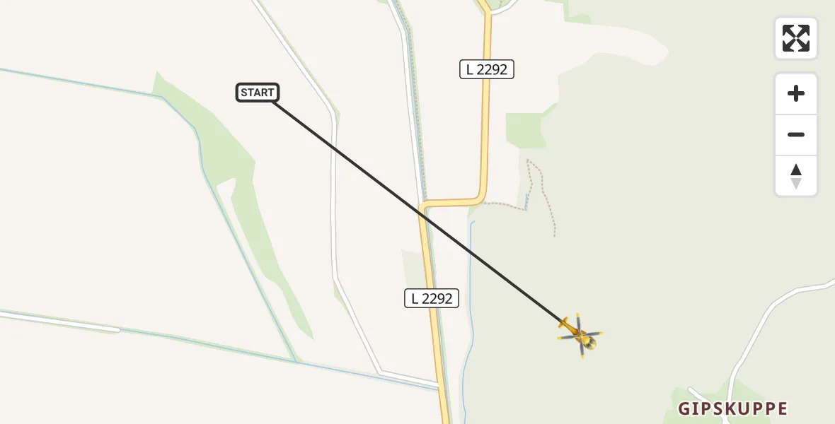Flugroute Rettungshubschrauber Rottleben - Rottleben, 19 März 2026, 14:53