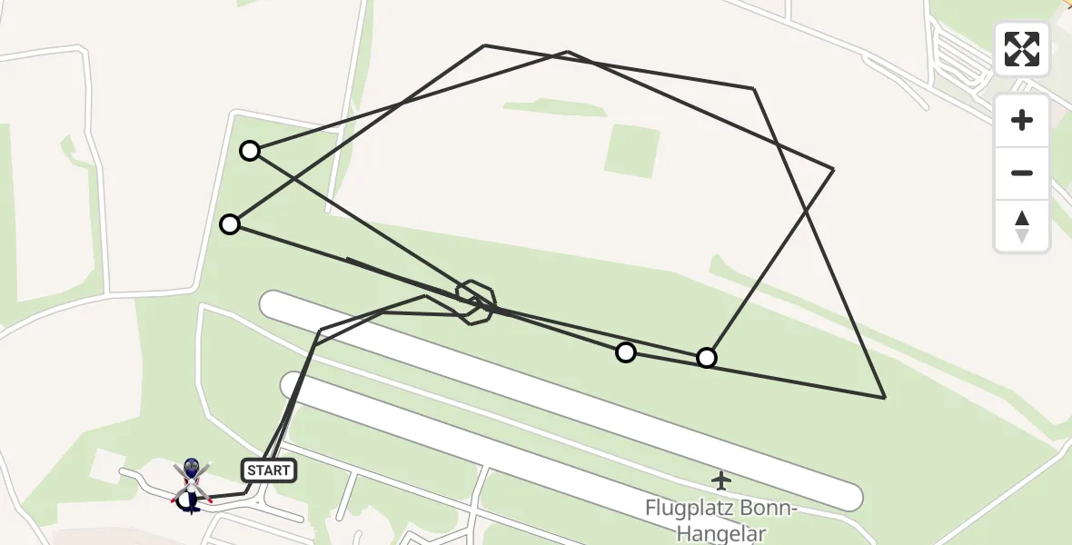 Flugroute Polizeihubschrauber Bonn-Hangelar Airfield - Sankt Augustin, 20 März 2026, 07:08