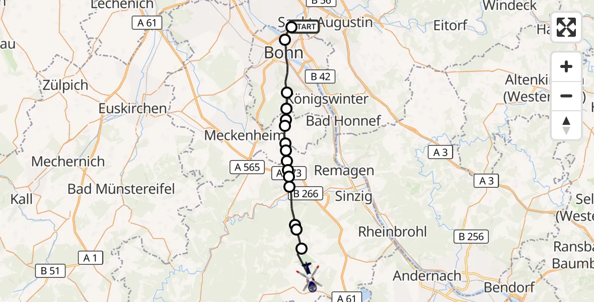 Flugroute Polizeihubschrauber Meindorf - Brenk, 20 März 2026, 11:05