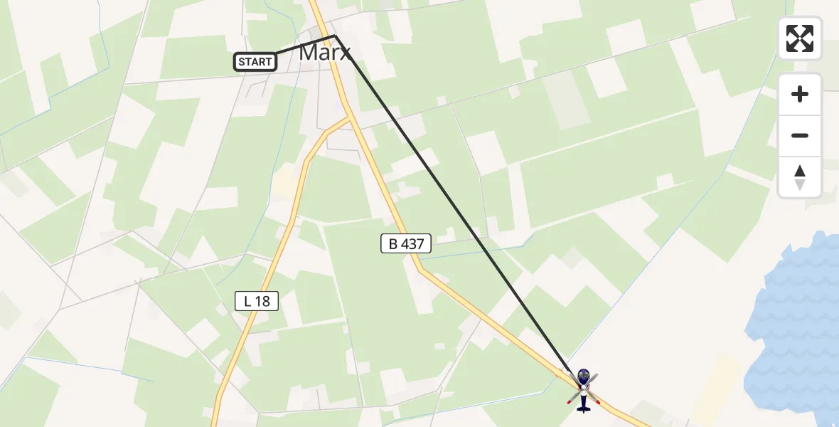 Flugroute Polizeihubschrauber Marx - Friedeburg, 20 März 2026, 12:55