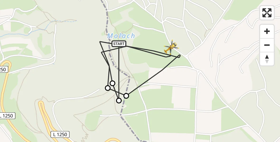 Flugroute Rettungshubschrauber Erkenbrechtsweiler - Erkenbrechtsweiler, 20 März 2026, 14:54