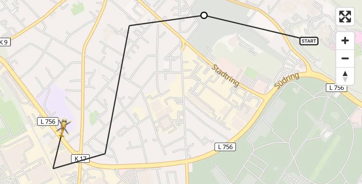 Flugroute Rettungshubschrauber Luftrettungszentrum Bielefeld - Bielefeld, 20 März 2026, 15:36