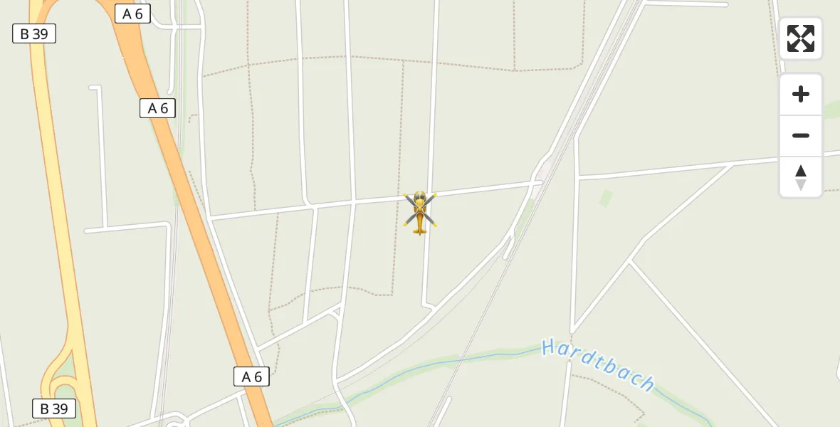 Routekaart van de vlucht: Rettungshubschrauber nach Schwetzingen, Reiherweg