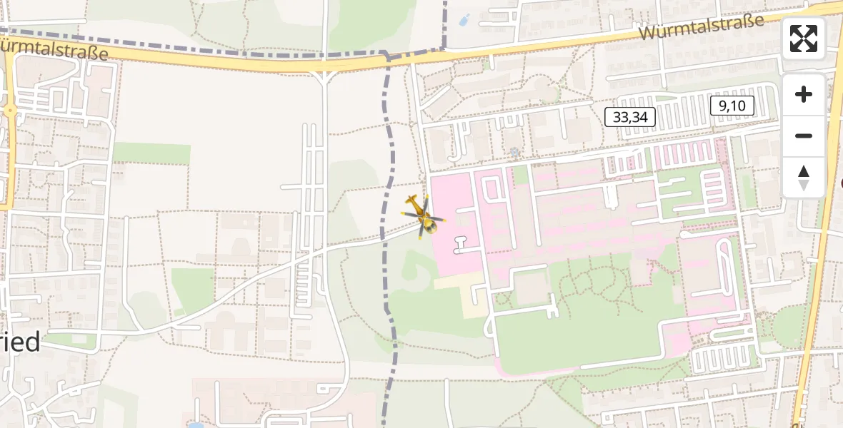Flugroute Rettungshubschrauber DRF Air Rescue München Hubschrauberlandeplatz - DRF Air Rescue München Hubschrauberlandeplatz, 21 März 2026, 02:38