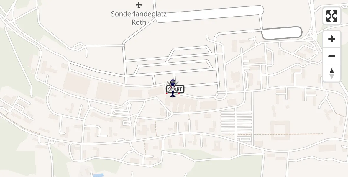 Routekaart van de vlucht: Polizeihubschrauber nach Flugplatz Roth