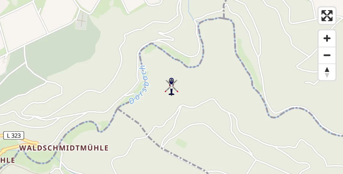 Routekaart van de vlucht: Polizeihubschrauber nach Pohl