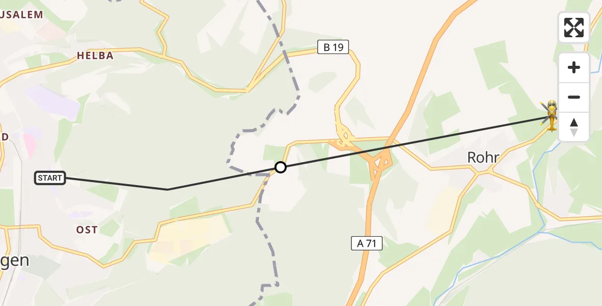 Routekaart van de vlucht: Rettungshubschrauber nach Rohr, L 1131