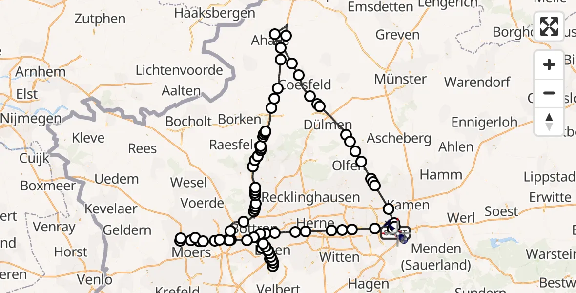 Flugroute Polizeihubschrauber Dortmund Flughafen - Dortmund Flughafen, 21 März 2026, 11:21