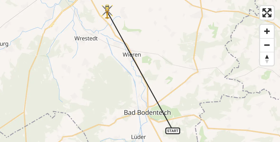 Flugroute Rettungshubschrauber Schafwedel - Lehmke, 21 März 2026, 12:01